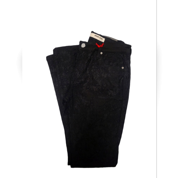 Lace layered denim